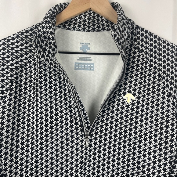 Descente Women's Japanese Luxury Ski 1/4 Zip, Houndstooth Black/White Size 8 - Picture 4 of 9